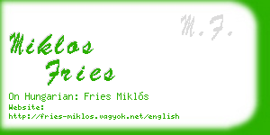 miklos fries business card